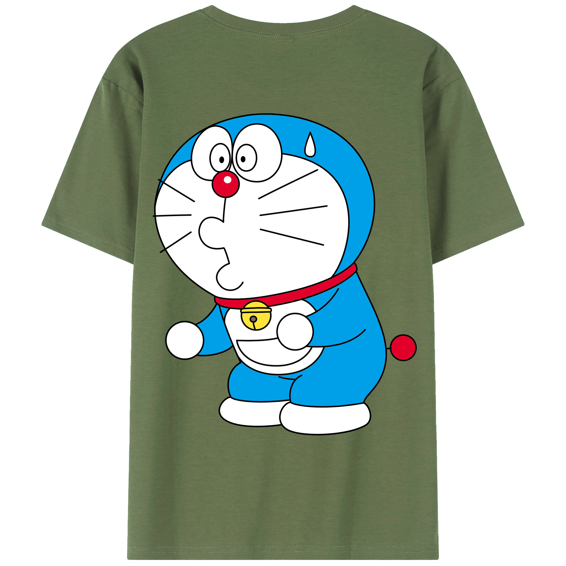 （画像用） ドラえもん Doraemon 綿100％ メンズ半袖Tシャツ（バックプリント） 通気性